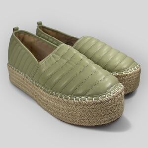ASOS Quilted Green Platform Espadrilles Shoes US 9 EU 40